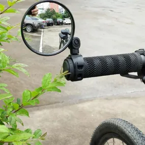 Attrezzo – Fietsachteruitkijkspiegel – Eenvoudig bevestiging – Rond – Zwart