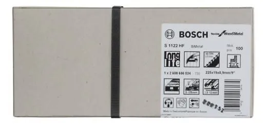Bosch 2608656034 S1122HF reciprozaagbladen Flexible for Wood and Metal (100 stuks) 225mm