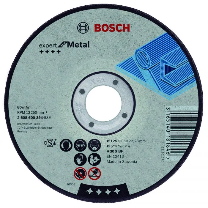 Bosch Doorslijpschijf recht Expert for Metal AS 46 S BF, 115 mm, 1,6 mm