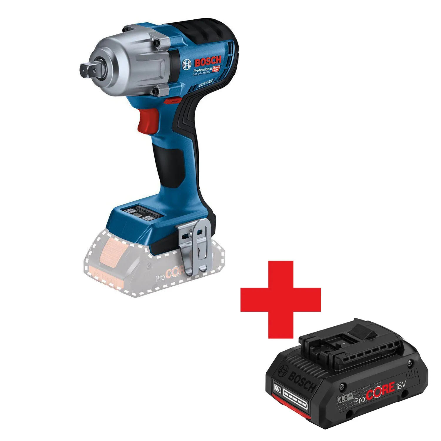 BOSCH PROFESSIONAL GDS 18V450 PC ACCU SLAGMOERSLEUTEL 18V BASIC BODY  06019K4100