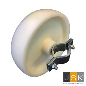 Bouwhek wiel diameter 20 cm wit nylon t.b.v. poort