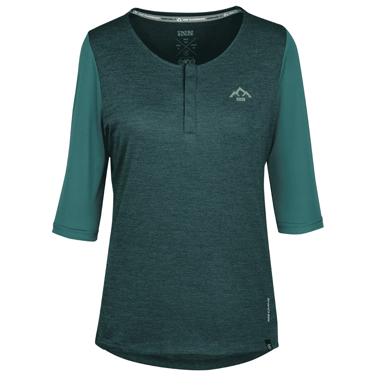 CARVE X VROUWEN HENLEY EVERGLADESOLID EVERGLADE