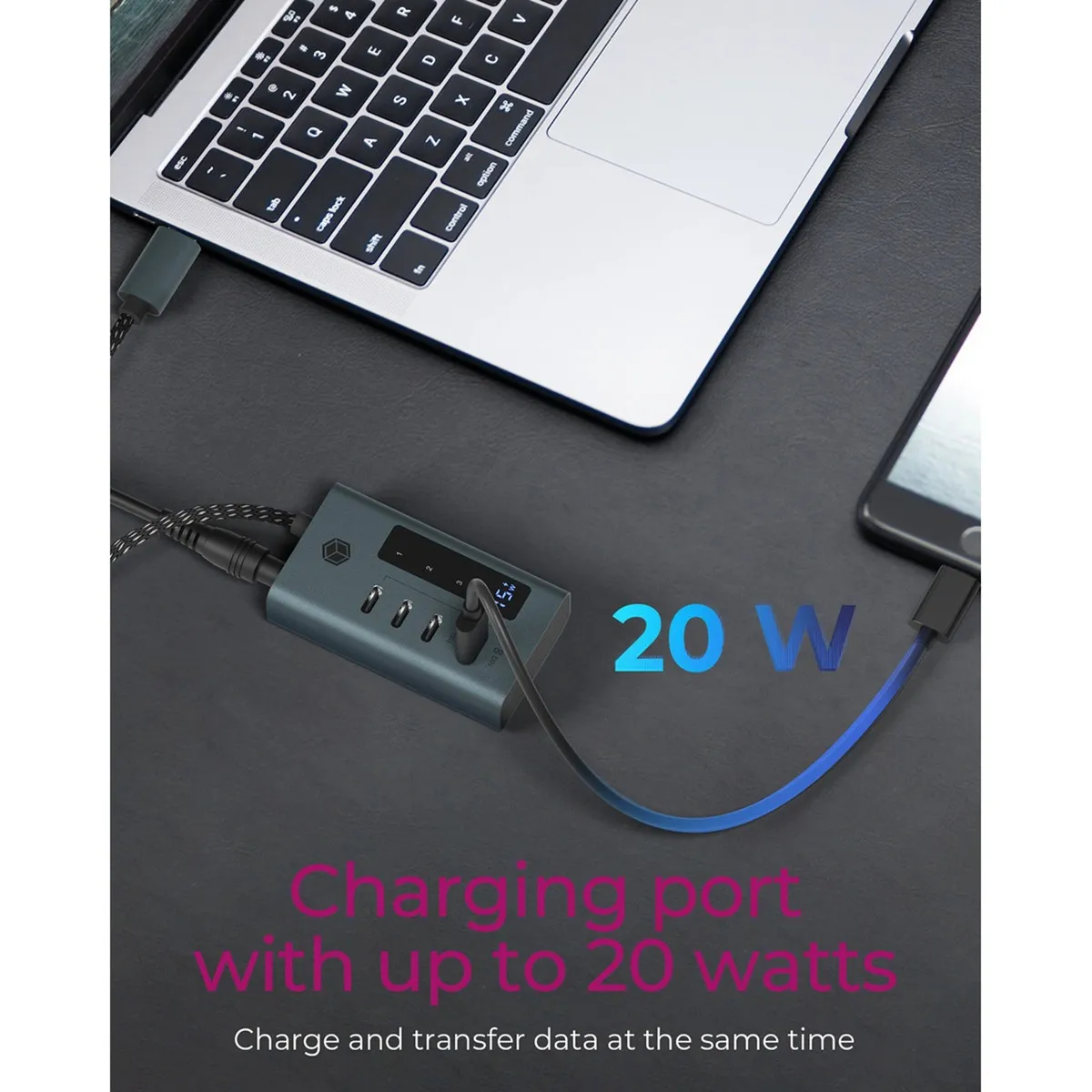 ICY BOX IBHUB1454C31 4PORT USB 3.2 GEN 2 TYPEC HUB USBHUB (GRIJS/BLAUWGRIJS)