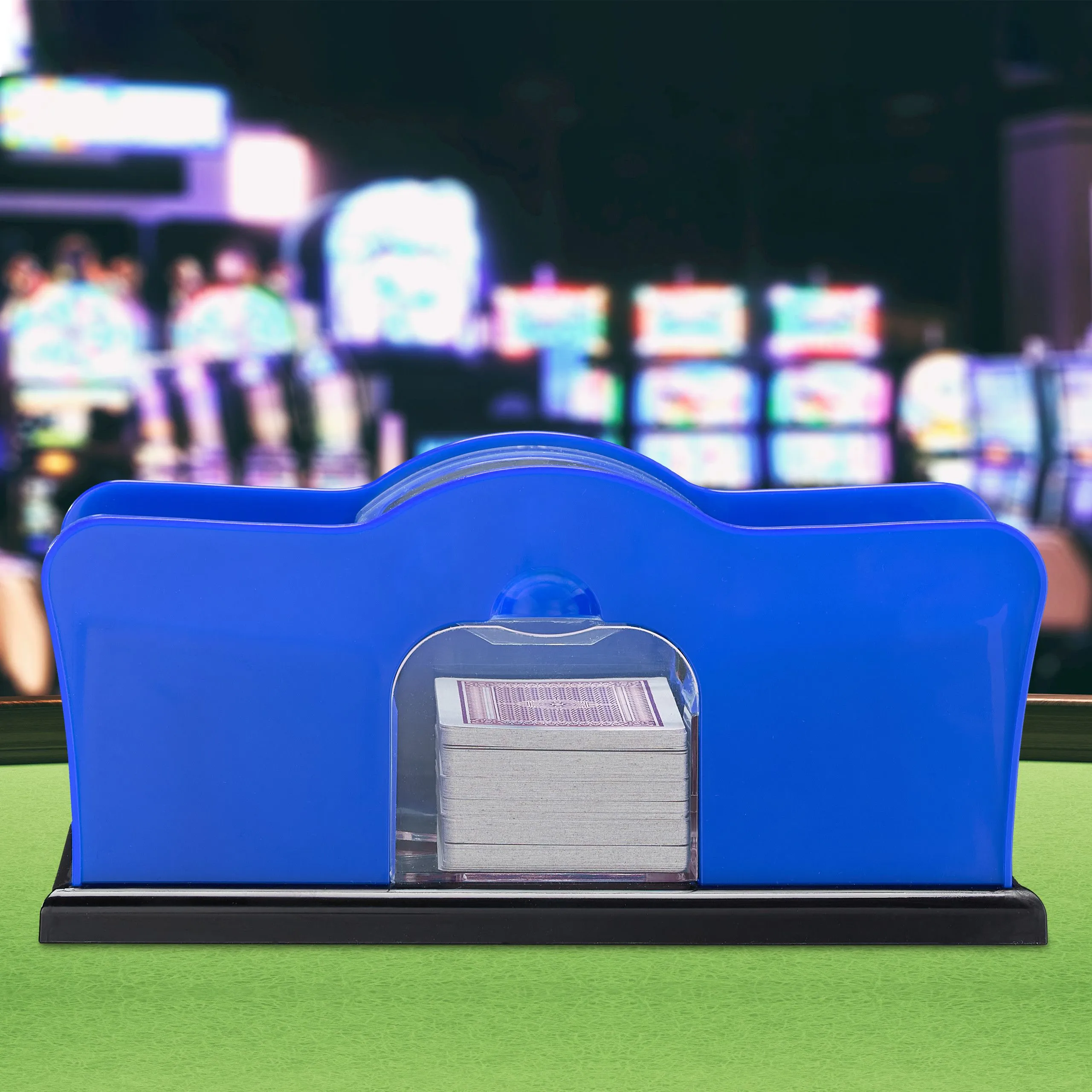 Kaartenschudmachine handmatig blauw