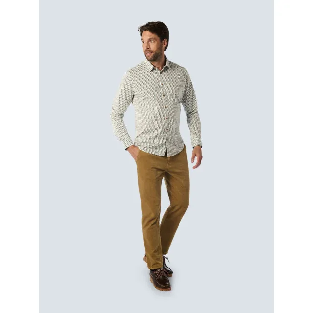 No Excess Shirt stretch allover printed white