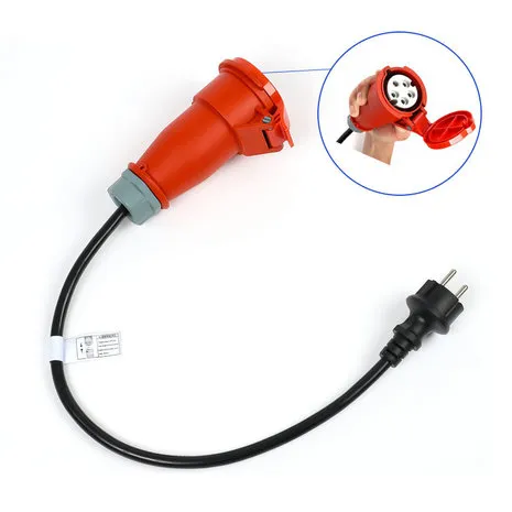 PREMIUM INSTELBARE MOBIELE LADER/LAADKABEL STOPCONTACT TYPE 2 3FASE 8A16A 5,5KW11KW VOOR FORD ETRANSIT