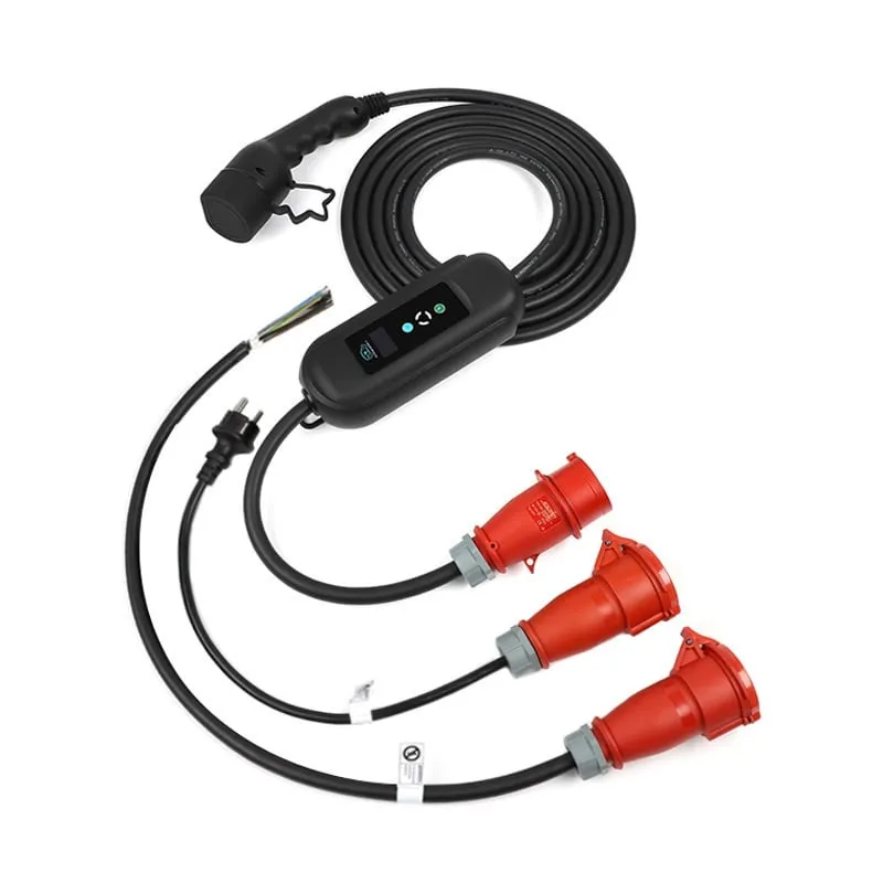 PREMIUM INSTELBARE MOBIELE LADER/LAADKABEL STOPCONTACT TYPE 2 3FASE 8A16A 5,5KW11KW VOOR RENAULT MEGANE