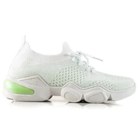 TRENDI Witte sneakers met veters groente